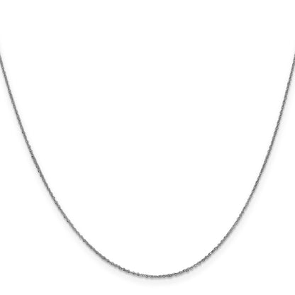 16 Inch 14K White Gold .8mm Sparkle Singapore Chain Necklace