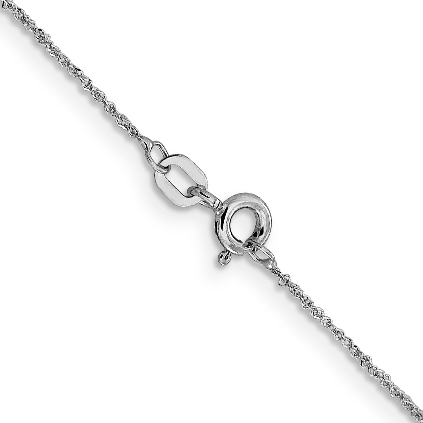 20 Inch 14K White Gold .8mm Sparkle Singapore Chain Necklace