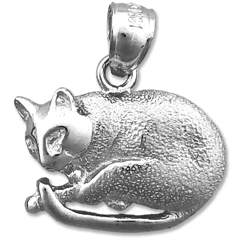 14K Gold Sleeping Cat Charm