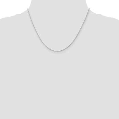 18 Inch 14K White Gold 1.3mm D/C Wheat Chain Necklace