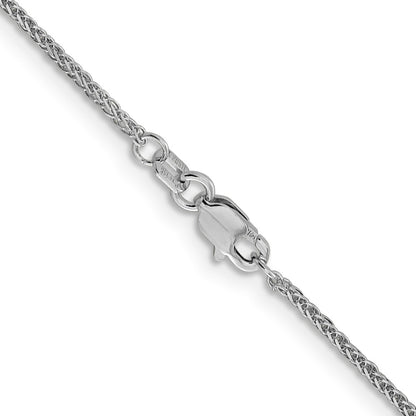 24 Inch 14K White Gold 1mm D/C Quadra Wheat Chain Necklace