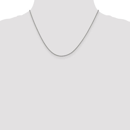 18 Inch 14K White Gold 1mm D/C Quadra Wheat Chain Necklace