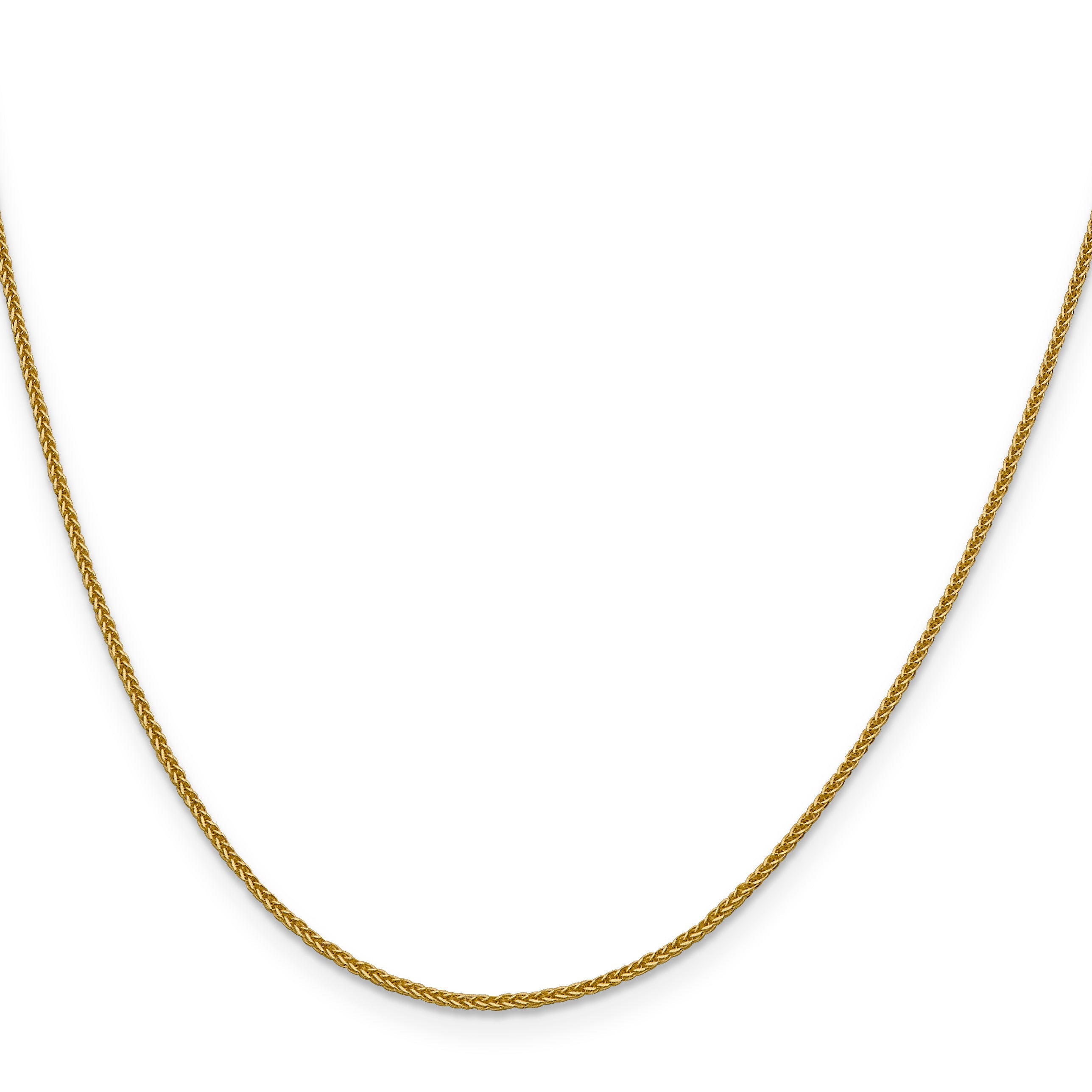 24 Inch 14K 1mm D/C Quadra Wheat Chain Necklace