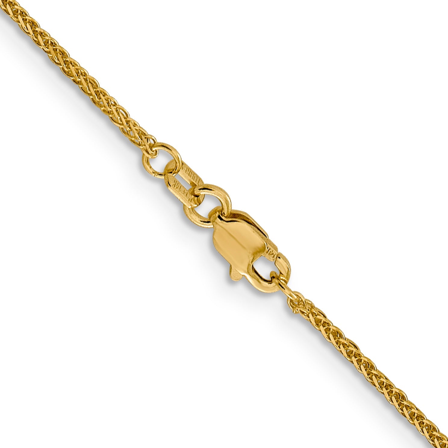 24 Inch 14K 1mm D/C Quadra Wheat Chain Necklace