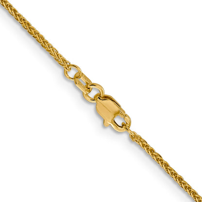 24 Inch 14K 1mm D/C Quadra Wheat Chain Necklace