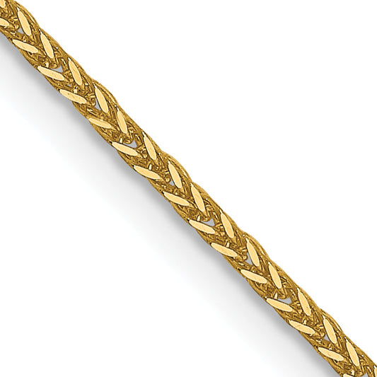 16 Inch 14K 1mm D/C Quadra Wheat Chain Necklace