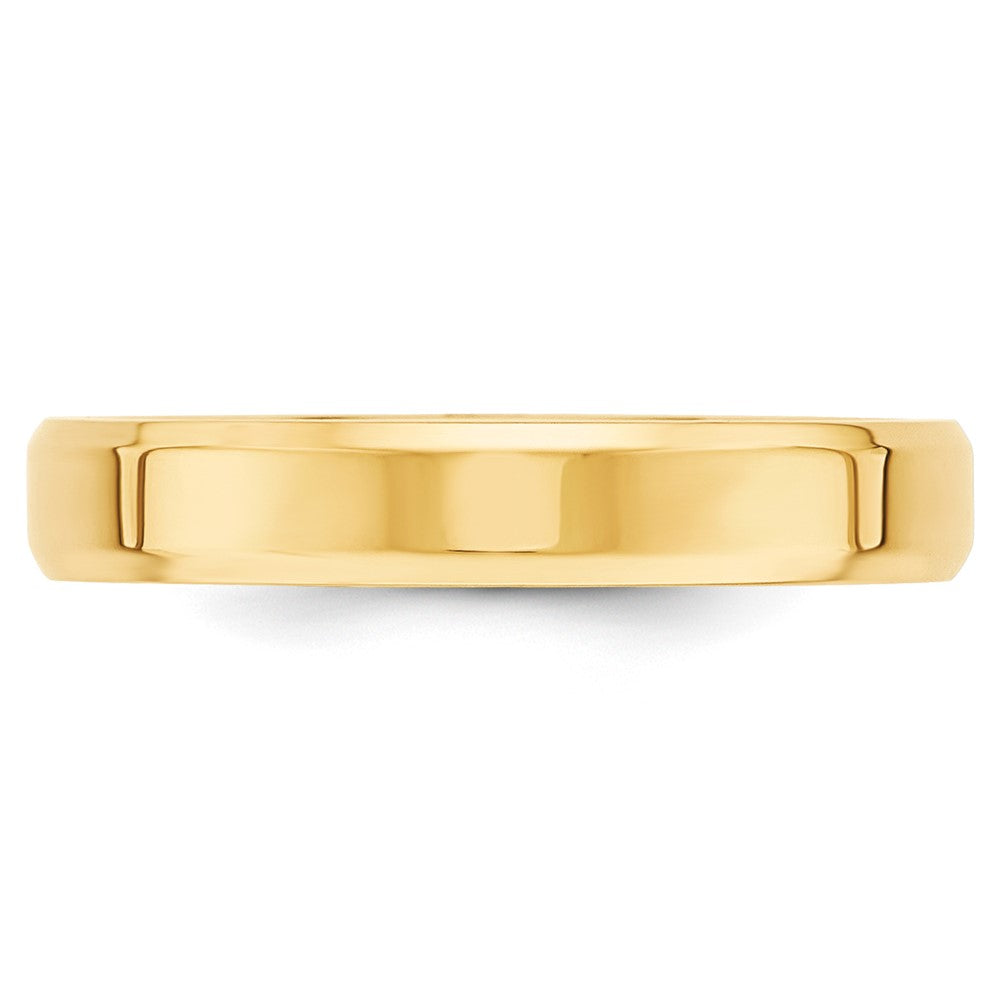 10k Yellow Gold 4mm Beveled Edge Comfort Fit Wedding Band Ring