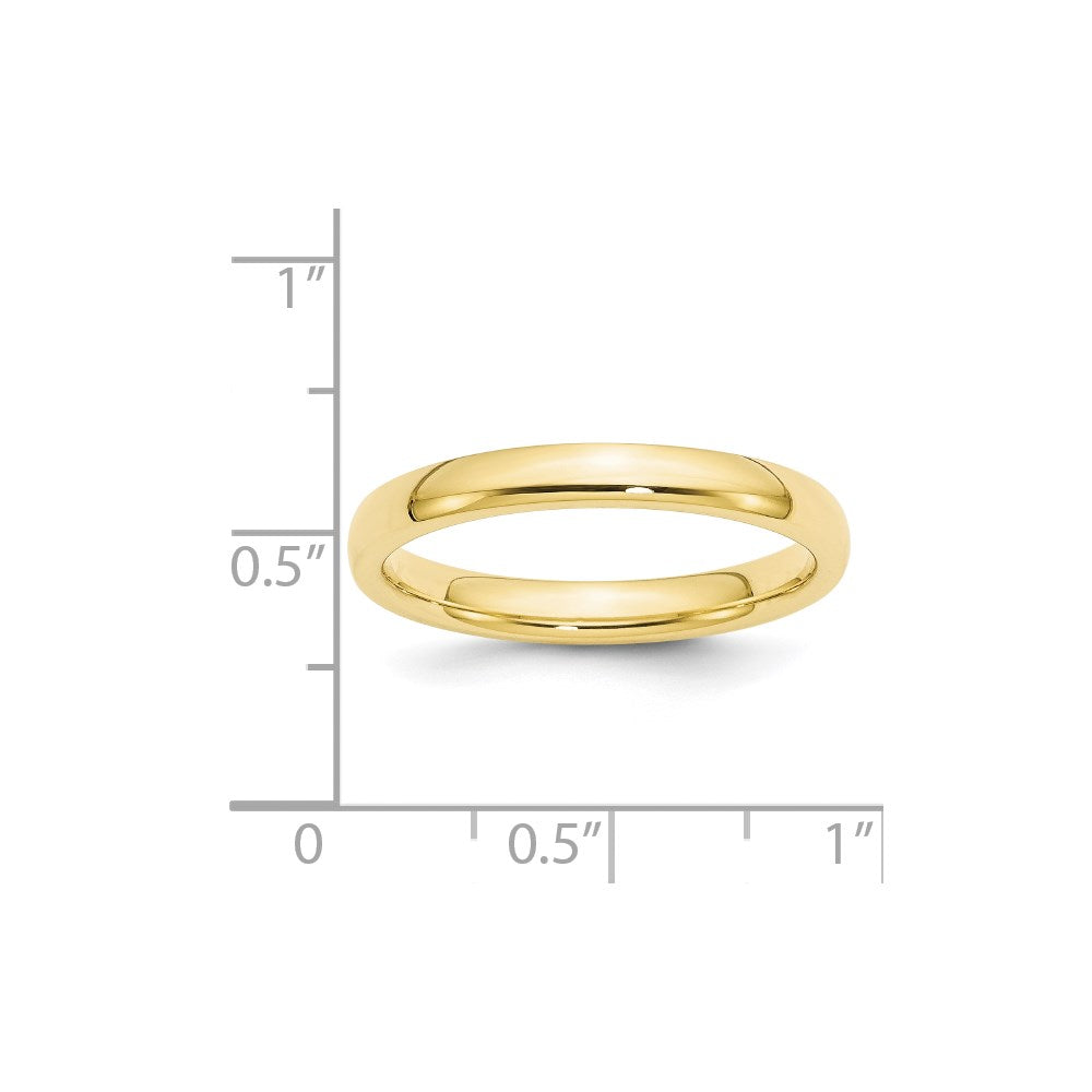 10k Yellow Gold 3mm Standard Weight Comfort Fit Wedding Band Ring