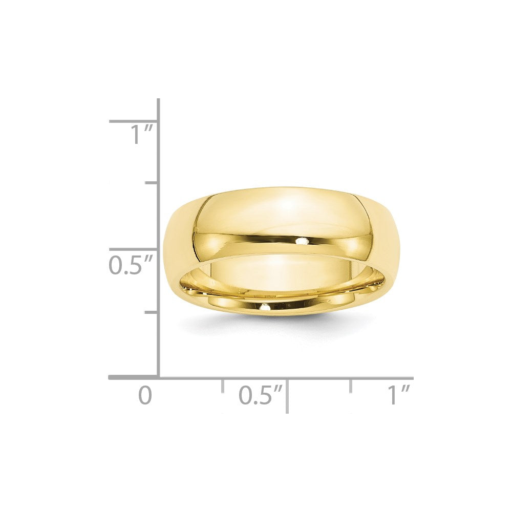 10k Yellow Gold 7mm Standard Weight Comfort Fit Wedding Band Ring