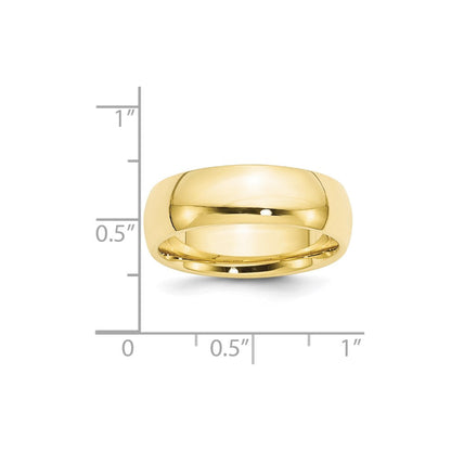 10k Yellow Gold 7mm Standard Weight Comfort Fit Wedding Band Ring