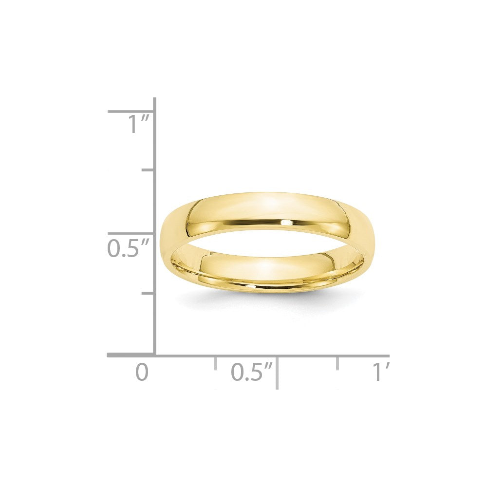 10k Yellow Gold 4mm Lightweight Comfort Fit Wedding Band Ring
