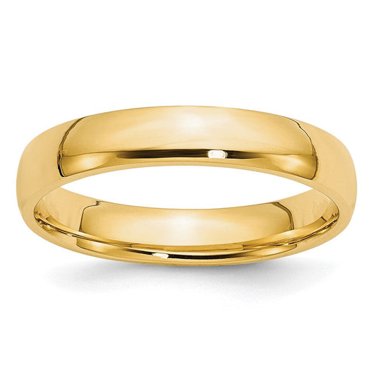 10k Yellow Gold 4mm Lightweight Comfort Fit Wedding Band Ring