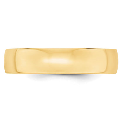 10k Yellow Gold 5mm Lightweight Comfort Fit Wedding Band Ring