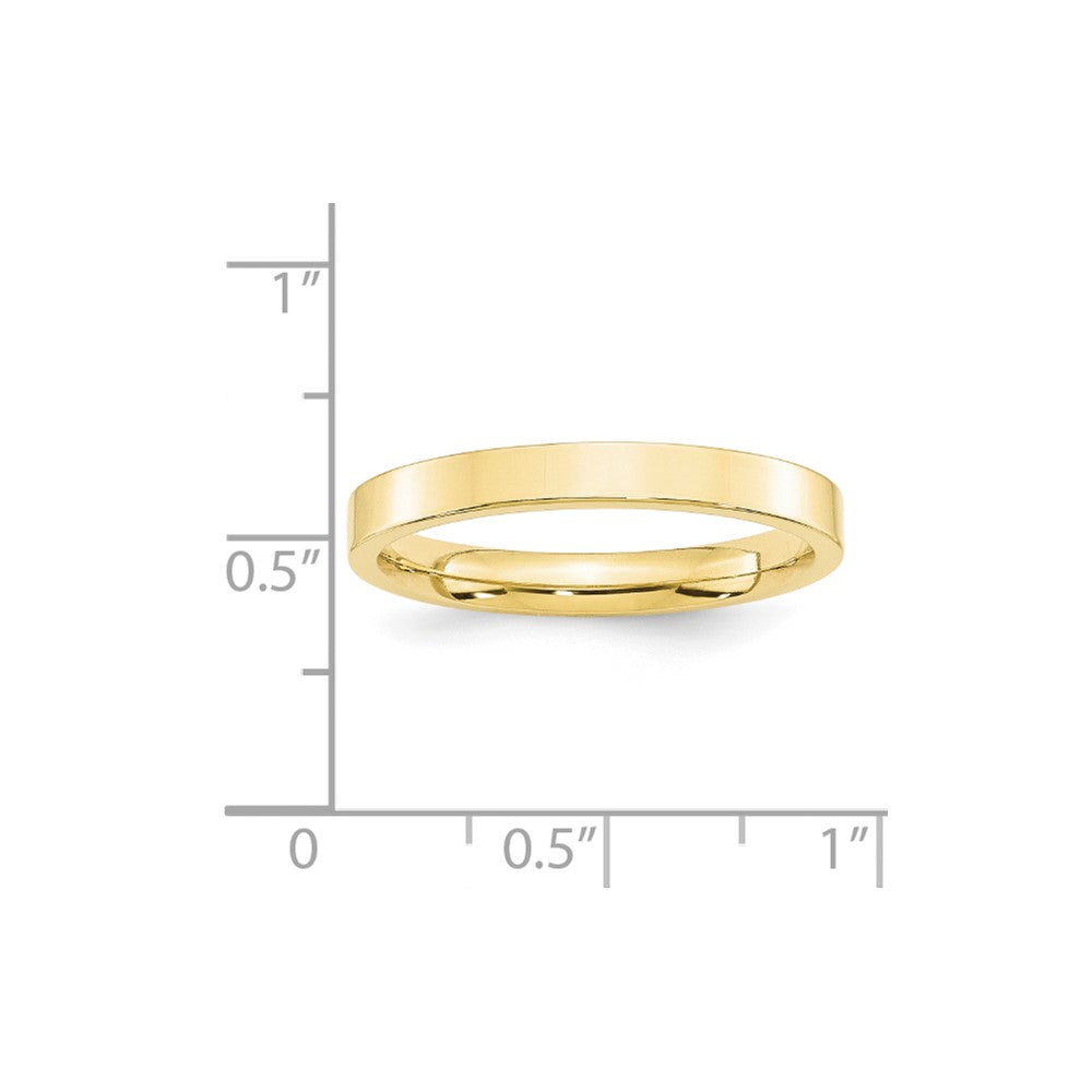 10k Yellow Gold 3mm Standard Weight Flat Comfort Fit Wedding Band Ring