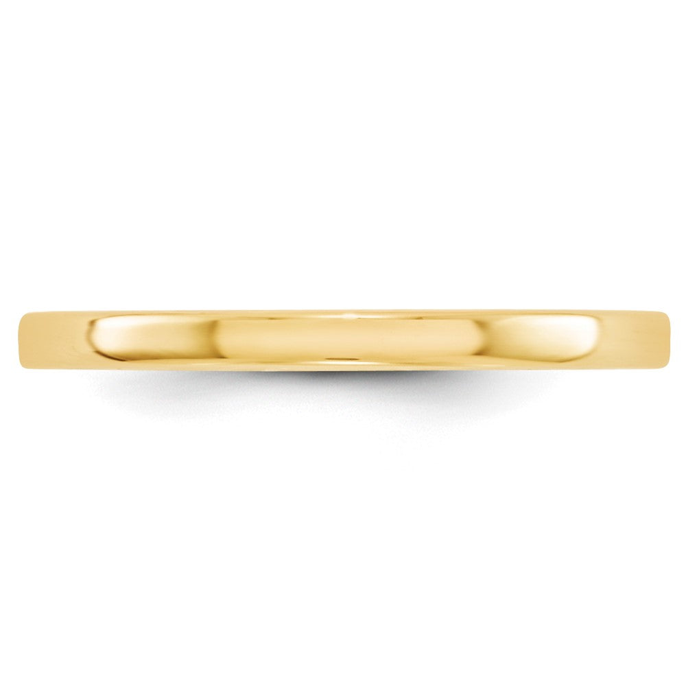 10k Yellow Gold 2mm Lightweight Flat Wedding Band Ring