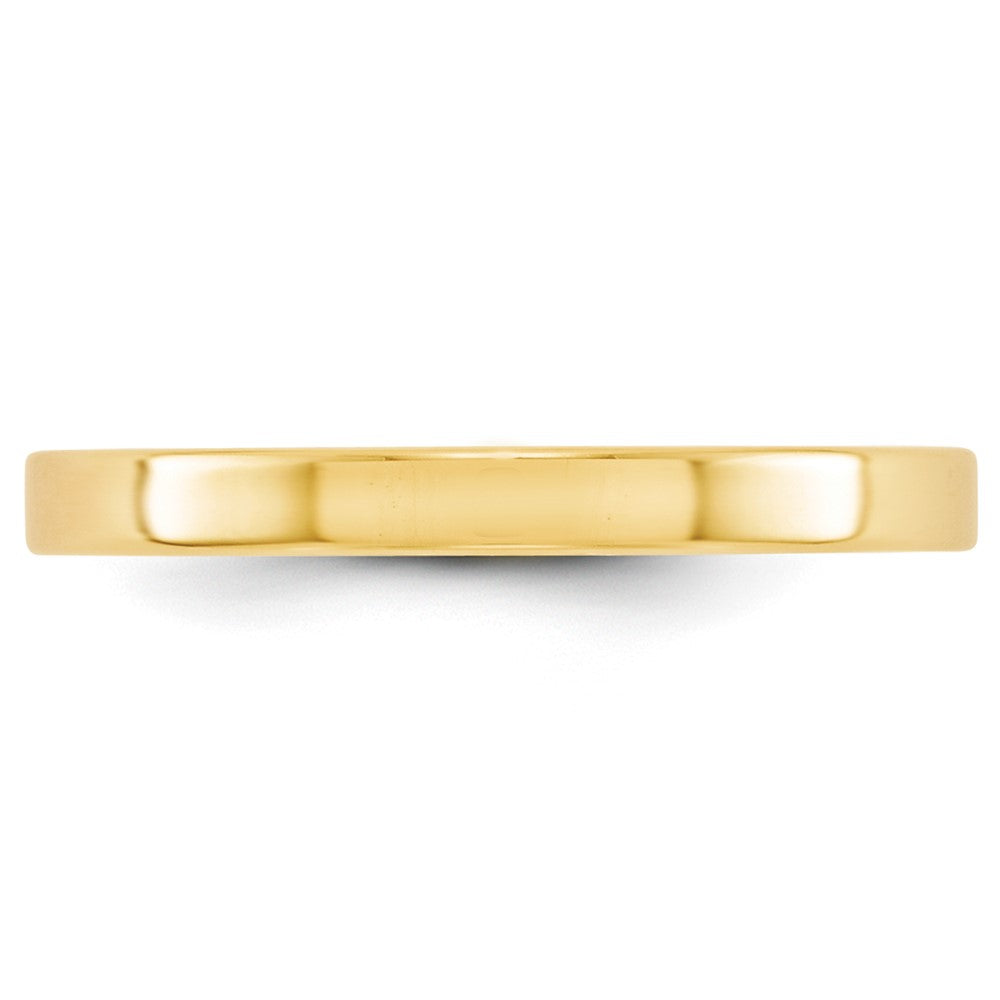 10k Yellow Gold 2.5mm Lightweight Flat Wedding Band Ring