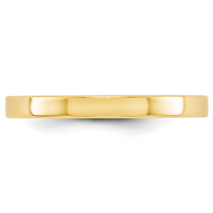 10k Yellow Gold 2.5mm Lightweight Flat Wedding Band Ring