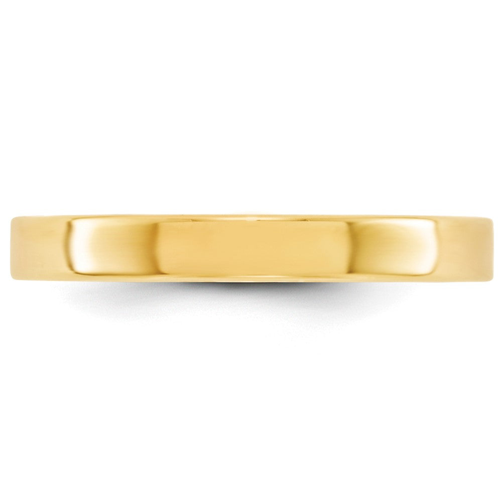 10k Yellow Gold 3mm Lightweight Flat Wedding Band Ring