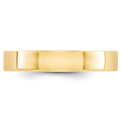 10k Yellow Gold 4mm Lightweight Flat Wedding Band Ring