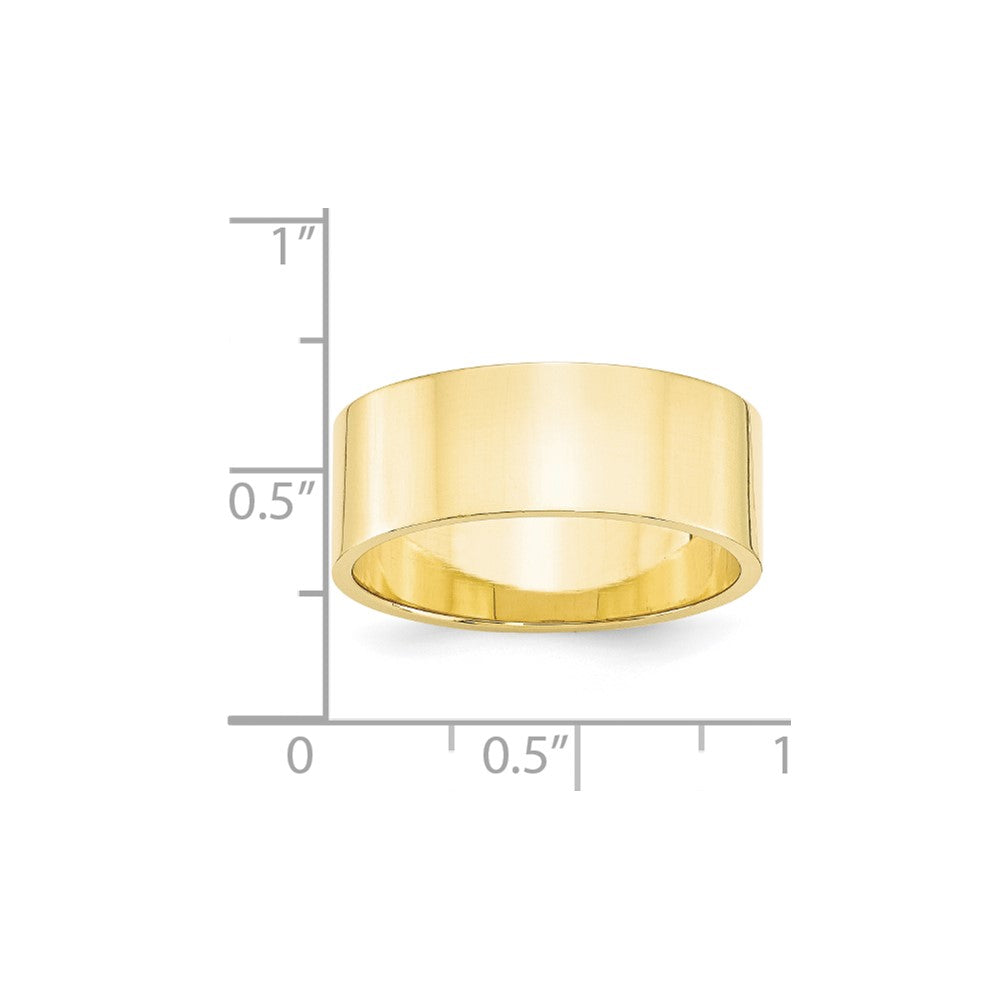 10k Yellow Gold 8mm Lightweight Flat Wedding Band Ring