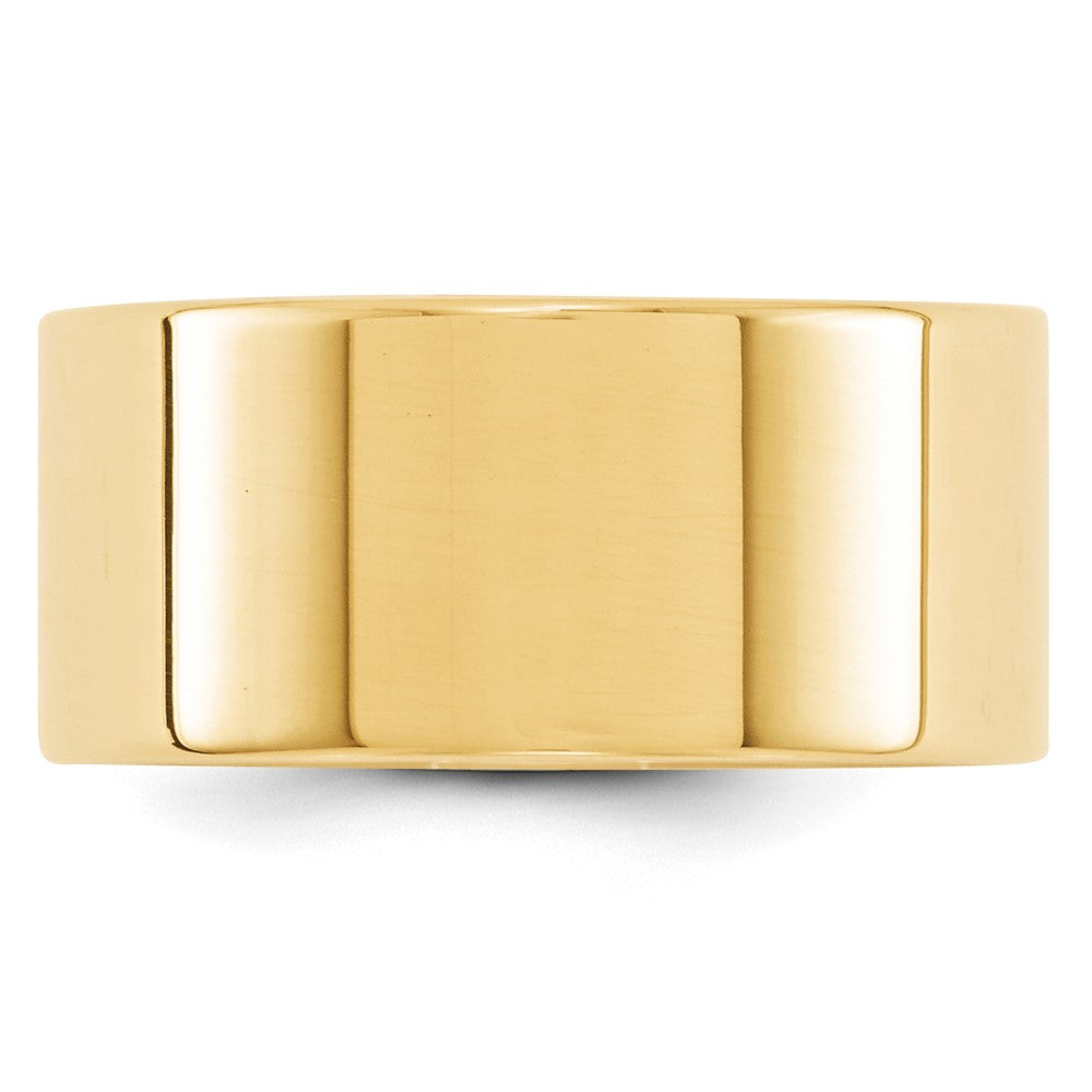 10k Yellow Gold 10mm Lightweight Flat Wedding Band Ring