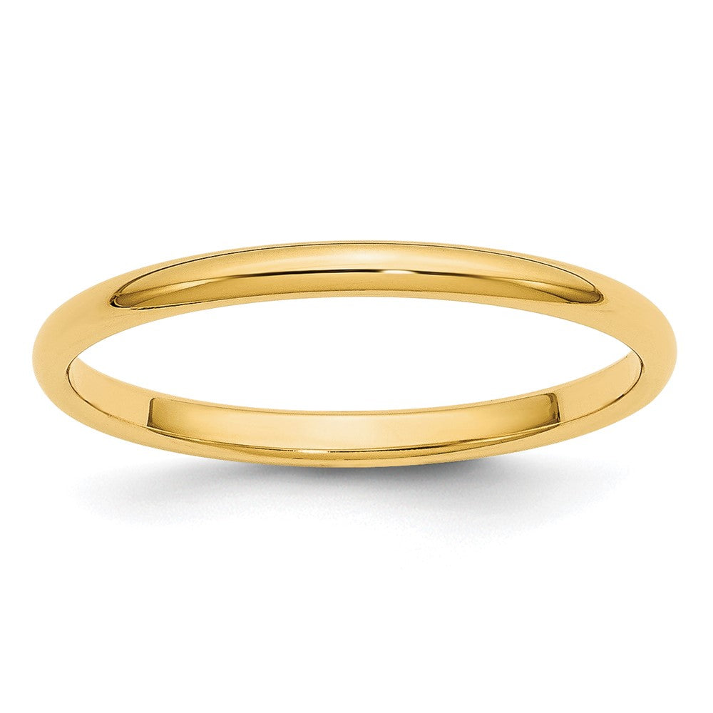 10k Yellow Gold 2mm Half Round Wedding Band Ring