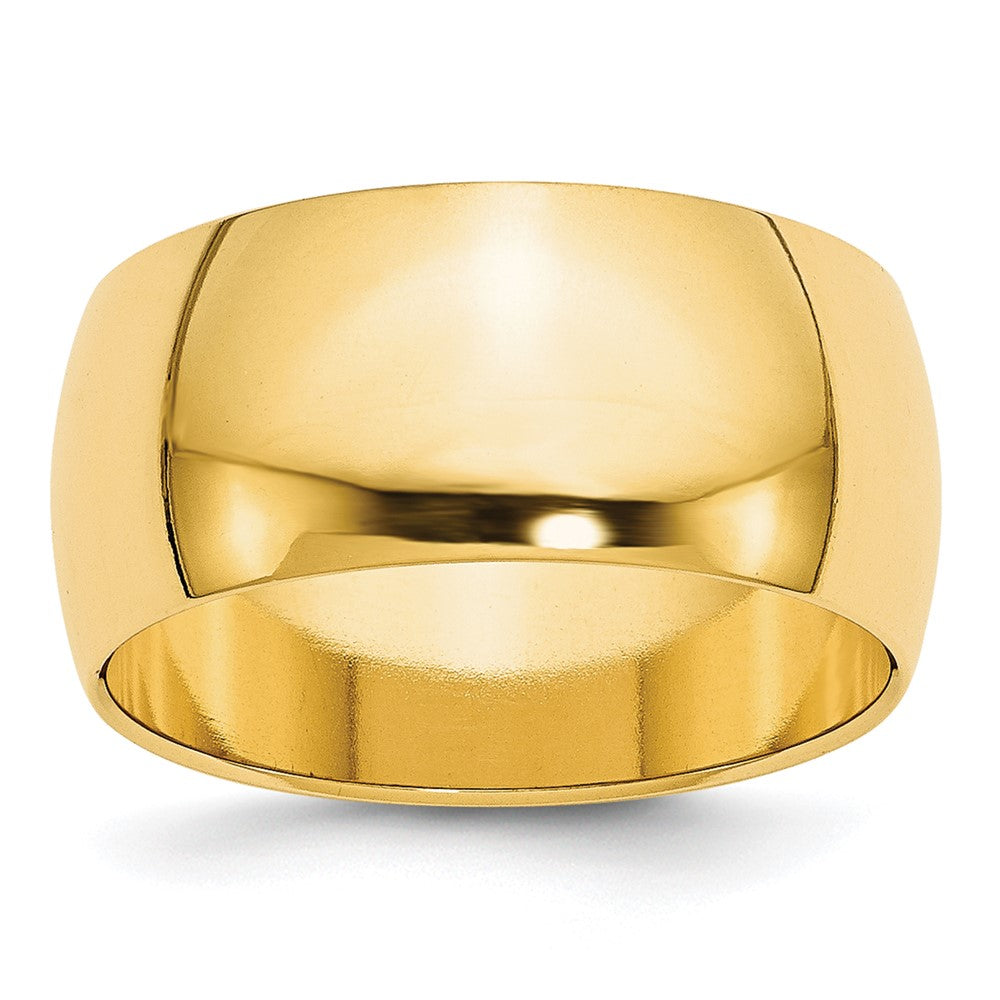 10k Yellow Gold 10mm Half Round Wedding Band Ring
