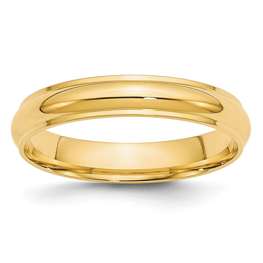 10k Yellow Gold 4mm Half Round with Edge Wedding Band Ring