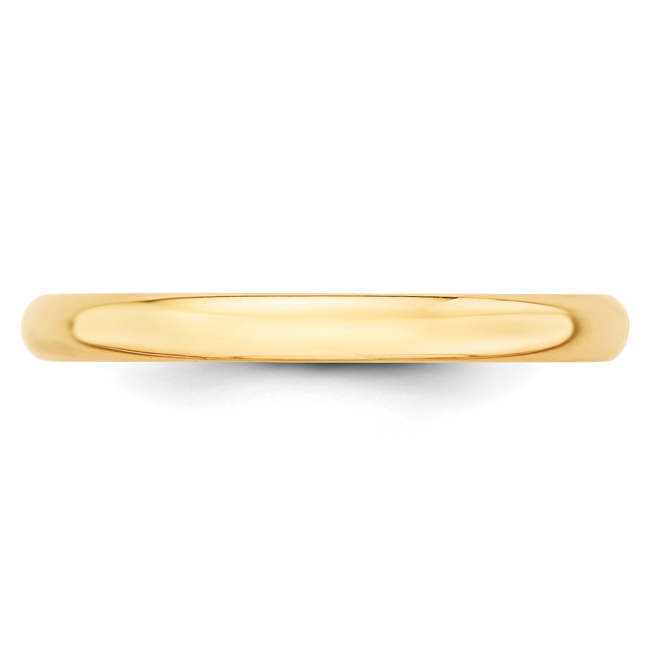 10K Yellow Gold 2.5mm Lightweight Half Round Wedding Band Size 7