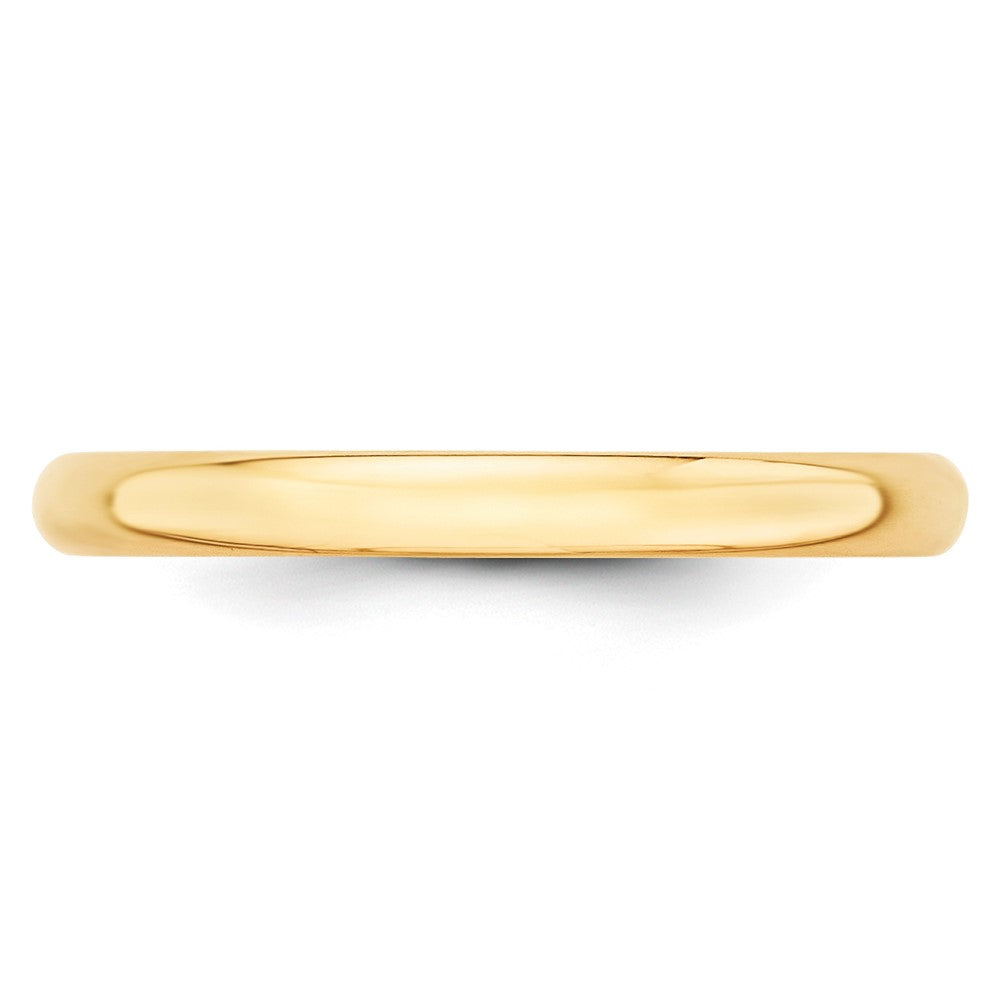 10K Yellow Gold 2.5mm Lightweight Half Round Wedding Band Size 7.5