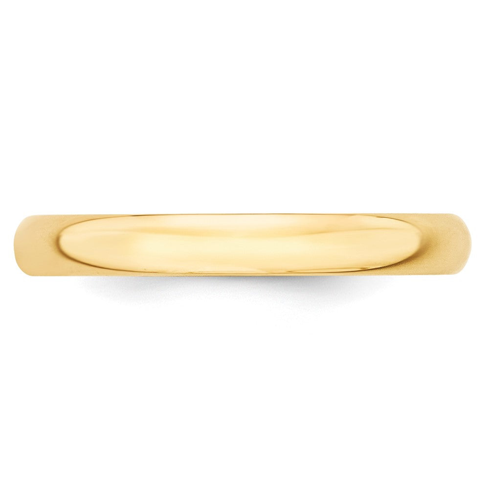10K Yellow Gold 3mm Lightweight Half Round Wedding Band Size 13