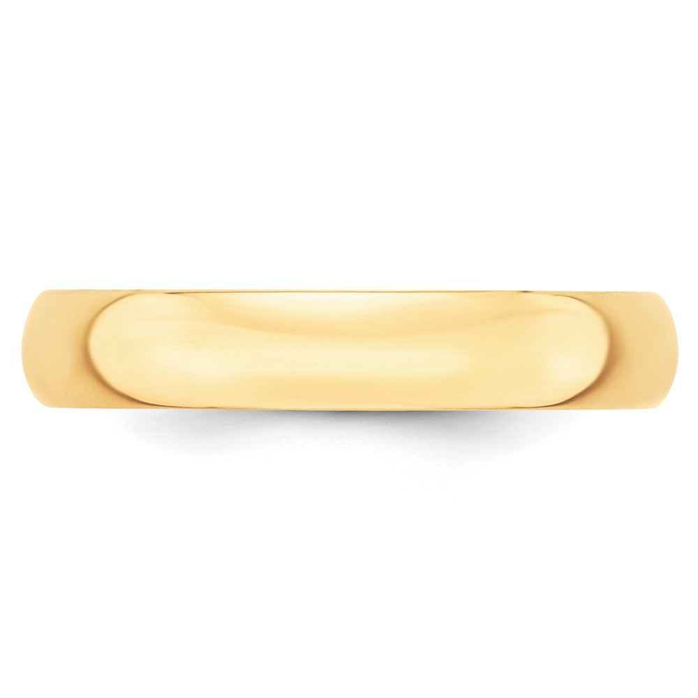 10k Yellow Gold 4mm Lightweight Half Round Wedding Band Ring