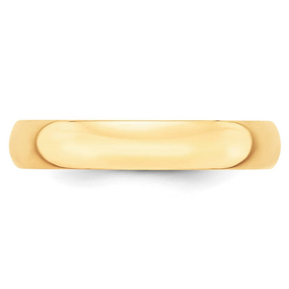 10k Yellow Gold 4mm Lightweight Half Round Wedding Band Ring