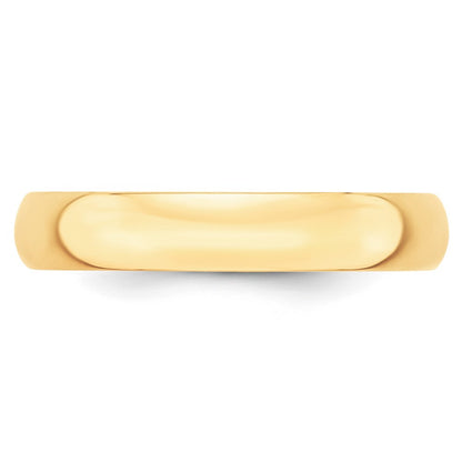 10K Yellow Gold 4mm Lightweight Half Round Wedding Band Size 8