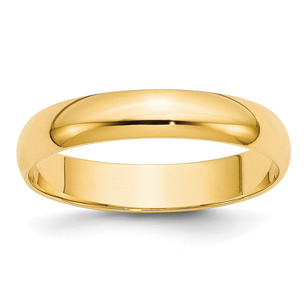 10K Yellow Gold 4mm Lightweight Half Round Wedding Band Size 7.5