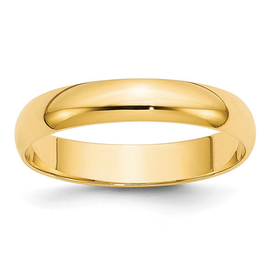 10K Yellow Gold 4mm Lightweight Half Round Wedding Band Size 6
