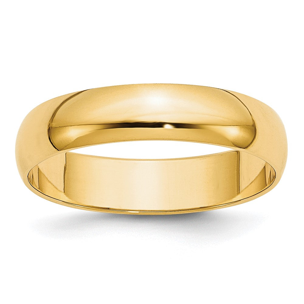 10K Yellow Gold 5mm Lightweight Half Round Wedding Band Size 4.5