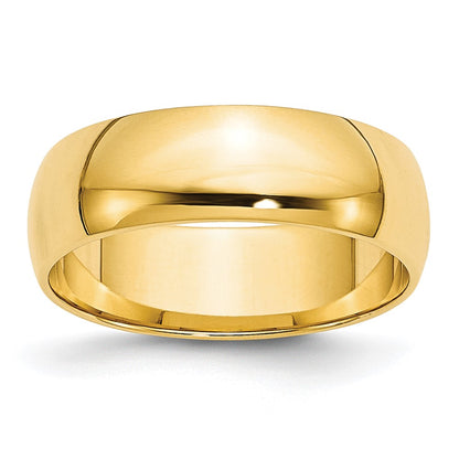 10K Yellow Gold 6mm Lightweight Half Round Wedding Band Size 5