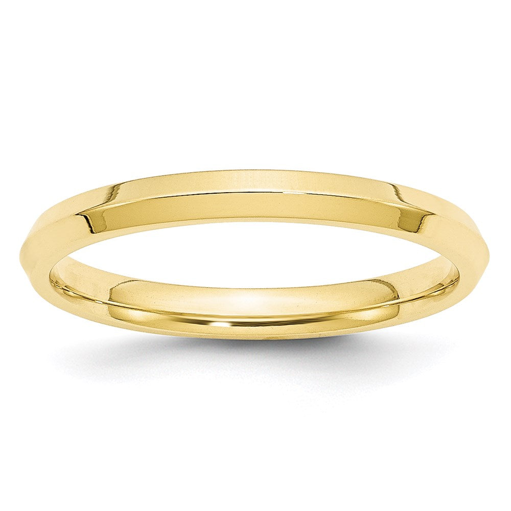 10k Yellow Gold 2.5mm Knife Edge Comfort Fit Wedding Band Ring