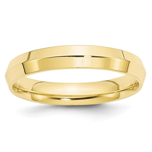 10k Yellow Gold 4mm Knife Edge Comfort Fit Wedding Band Ring