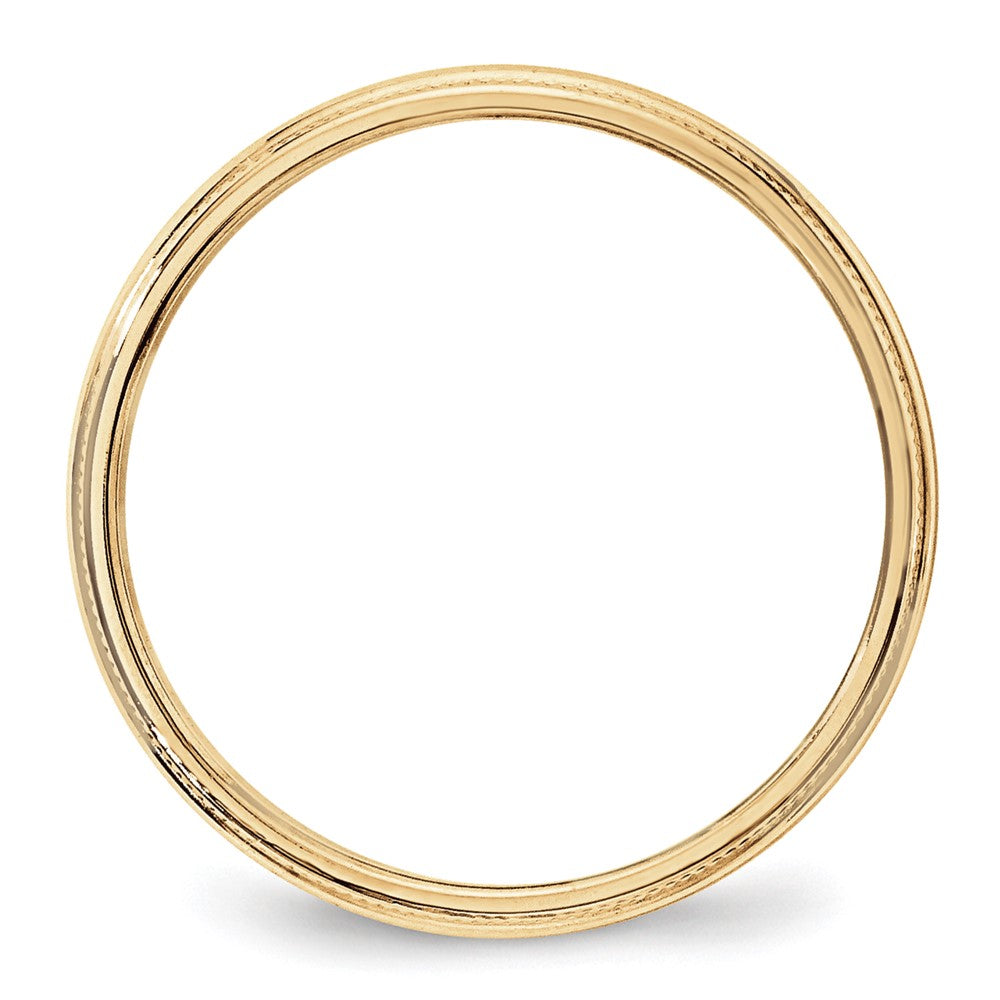 10k Yellow Gold 3mm Milgrain Half Round Wedding Band Ring