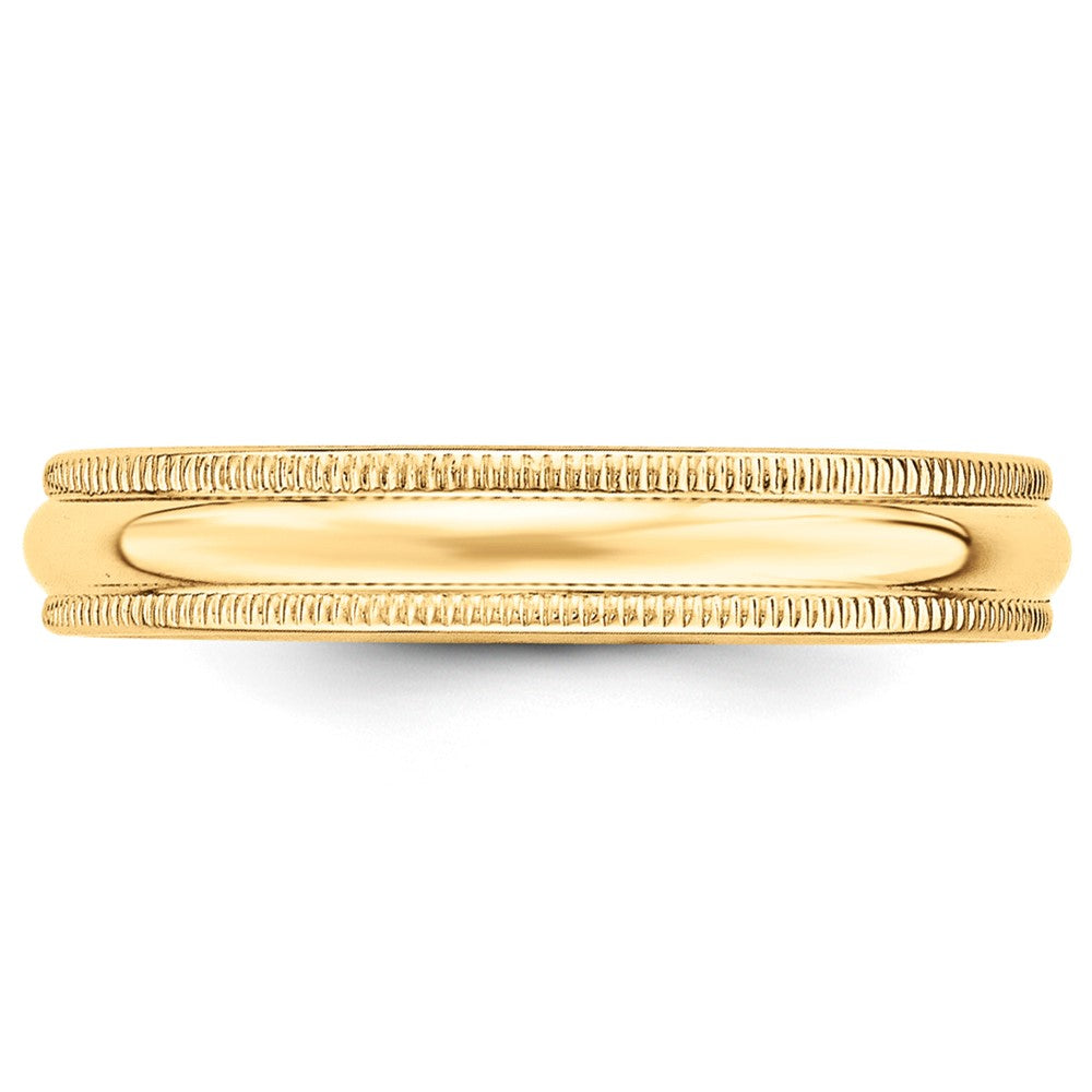 10k Yellow Gold 4mm Milgrain Half Round Wedding Band Ring