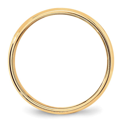 10k Yellow Gold 6mm Milgrain Half Round Wedding Band Ring