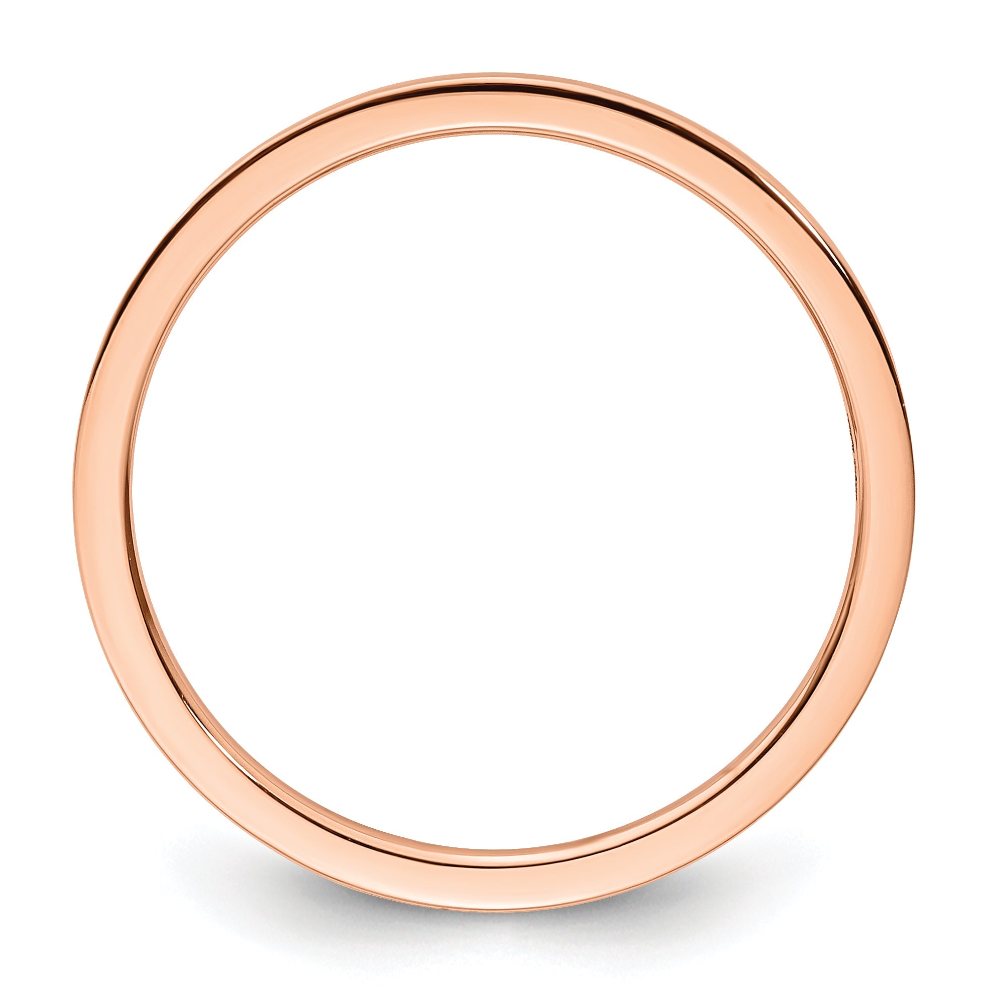 10K Rose Gold 10K 1.2mm Flat Polished Stackable Band Size 8.5