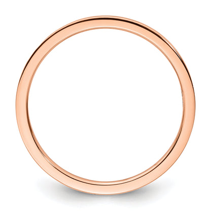 10K Rose Gold 10K 1.2mm Flat Polished Stackable Band Size 8.5