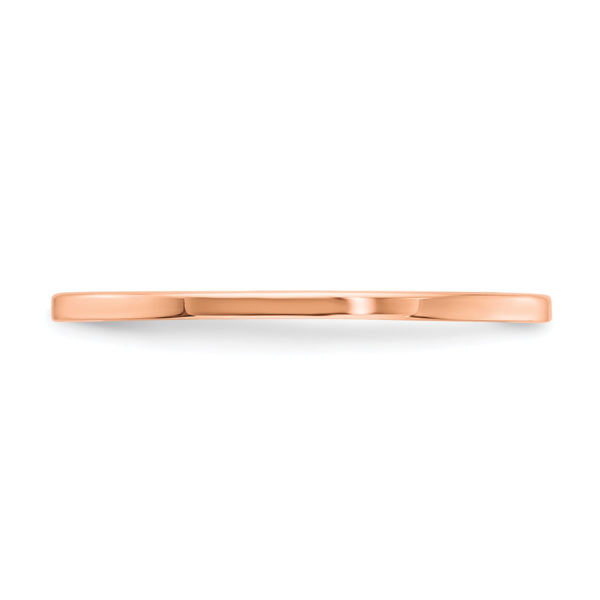10K Rose Gold 10K 1.2mm Flat Polished Stackable Band Size 6.5