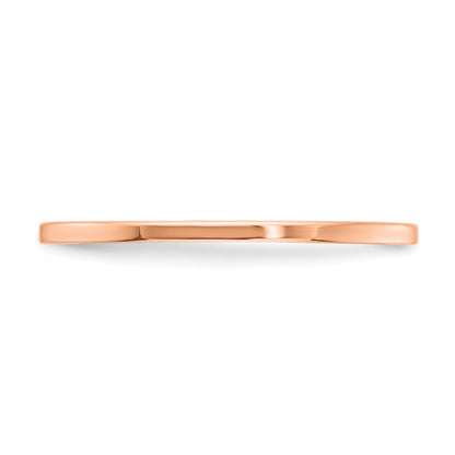 10K Rose Gold 10K 1.2mm Flat Polished Stackable Band Size 9.5