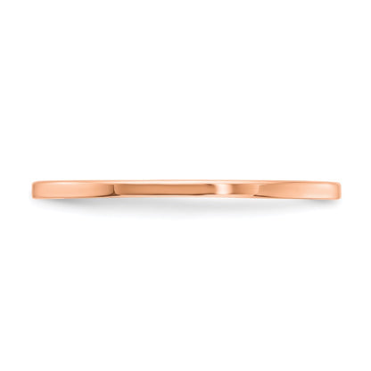 10K Rose Gold 10K 1.2mm Flat Polished Stackable Band Size 4.5