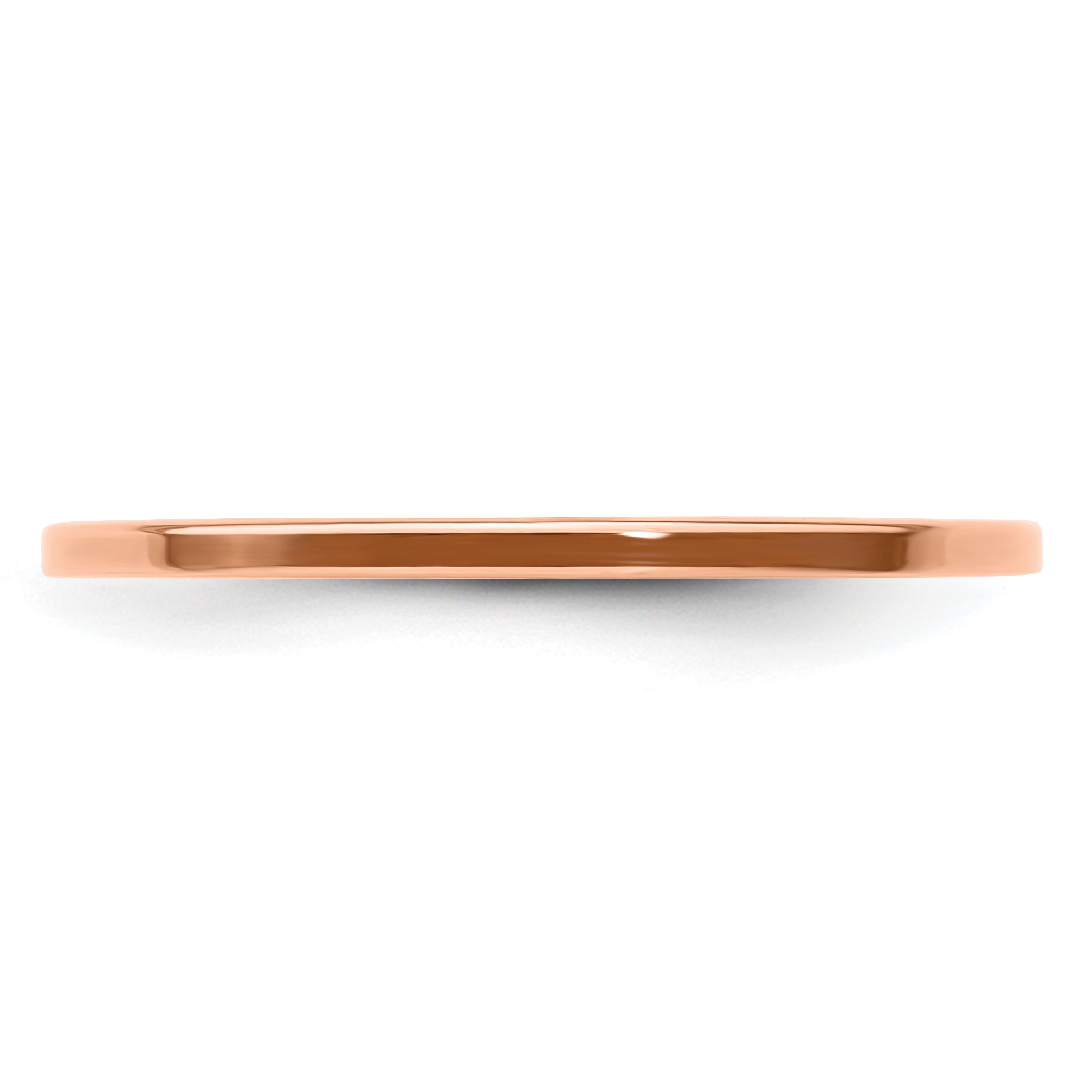 10K Rose Gold 10K 1.2mm Flat Polished Stackable Band Size 8.5