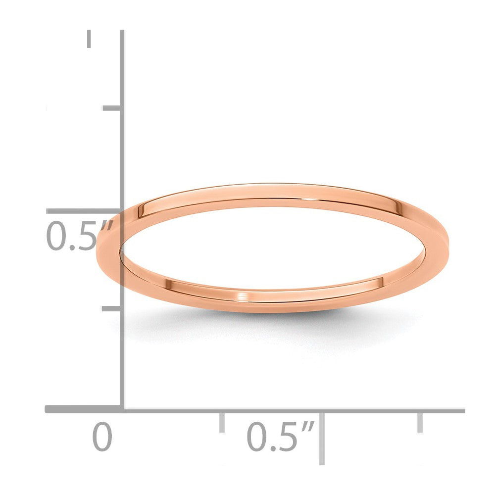 10K Rose Gold 10K 1.2mm Flat Polished Stackable Band Size 4.5